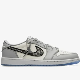 کتونی نایک ایرجردن ۱ بدون ساق دیور طوسی Nike Air Jordan 1 Low Dior Grey